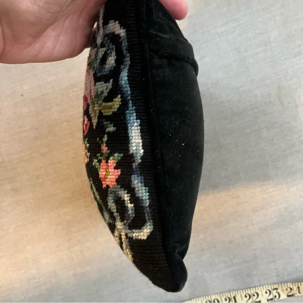 Vintage Needlepoint floral pillow